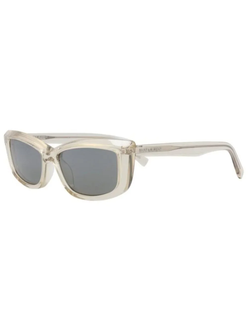 New Saint Laurent Womens Cat Eye Beige Beige Silver Fashion Designer Sunglasses